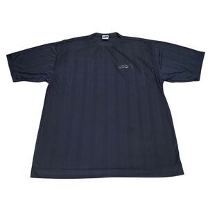 Vtg Y2K Southpole T-Shirt XL Black Vertical Stripe Sheer Mesh Hip Hop Streetwear